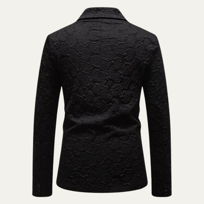 The Ceccano Men’s Casual Textured Rose Pattern Slim Fit Blazer