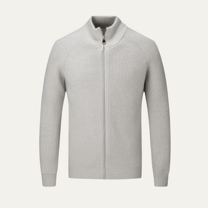 The Four Seasons Merino Wool Knitted Zip Cardigan Sweater for Men