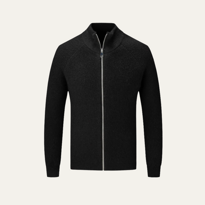 The Four Seasons Merino Wool Knitted Zip Cardigan Sweater for Men