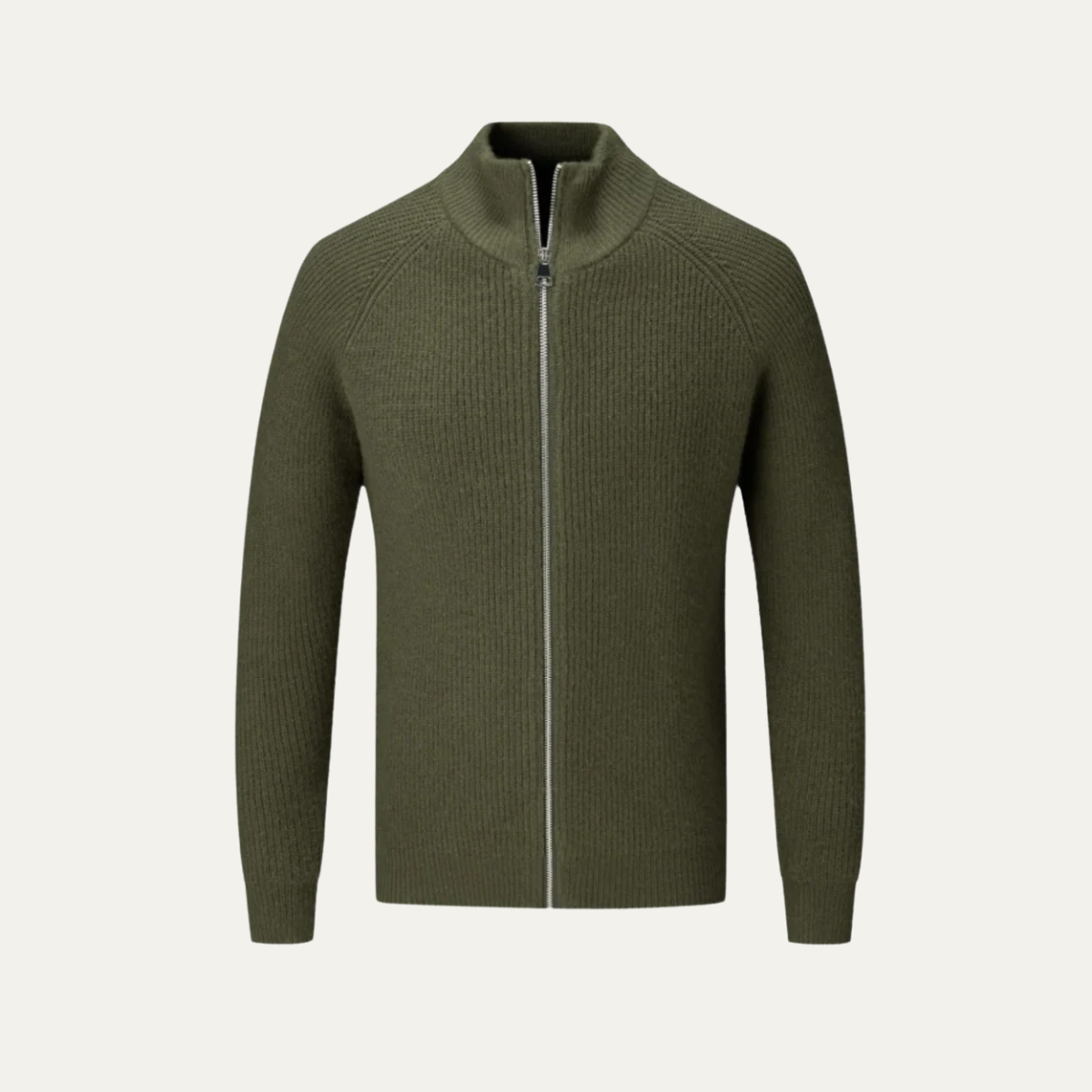 The Four Seasons Merino Wool Knitted Zip Cardigan Sweater for Men