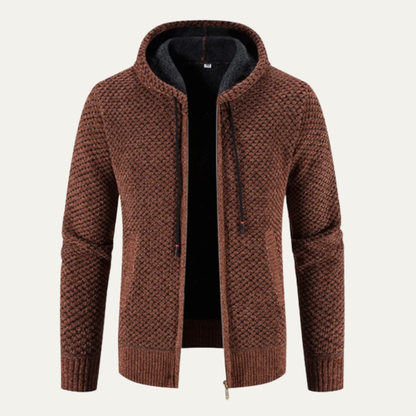 The Harrington Men’s Knitted Fleece Lined Zip Up Winter Hoodie Jacket