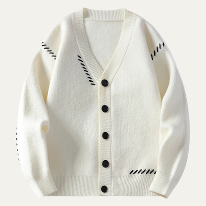 The Brexton Men’s Knitted Cardigan – Casual V Neck Button Down