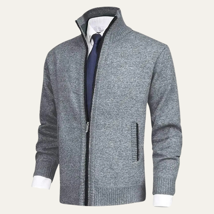 The Manarola Men's Winter Thick Knitted Fleece Full Zip Cardigan