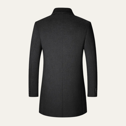 The Alderney Men's Elegant Warm Long Wool Blend Coat