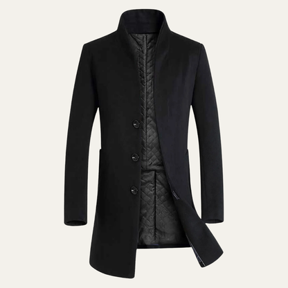 The Collingwood Men's Elegant Wool Blend Single Breasted Winter Trench Coat