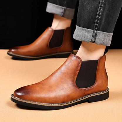 The Piacenza Men’s Trendy Classic Leather Chelsea Boots