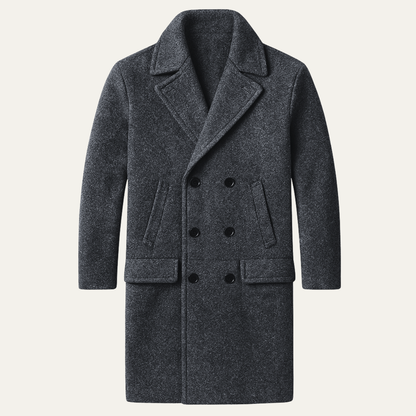 The Parkwood Men’s Wool Double Breasted Smart Long Winter Coat