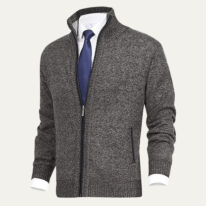 The Manarola Men's Winter Thick Knitted Fleece Full Zip Cardigan
