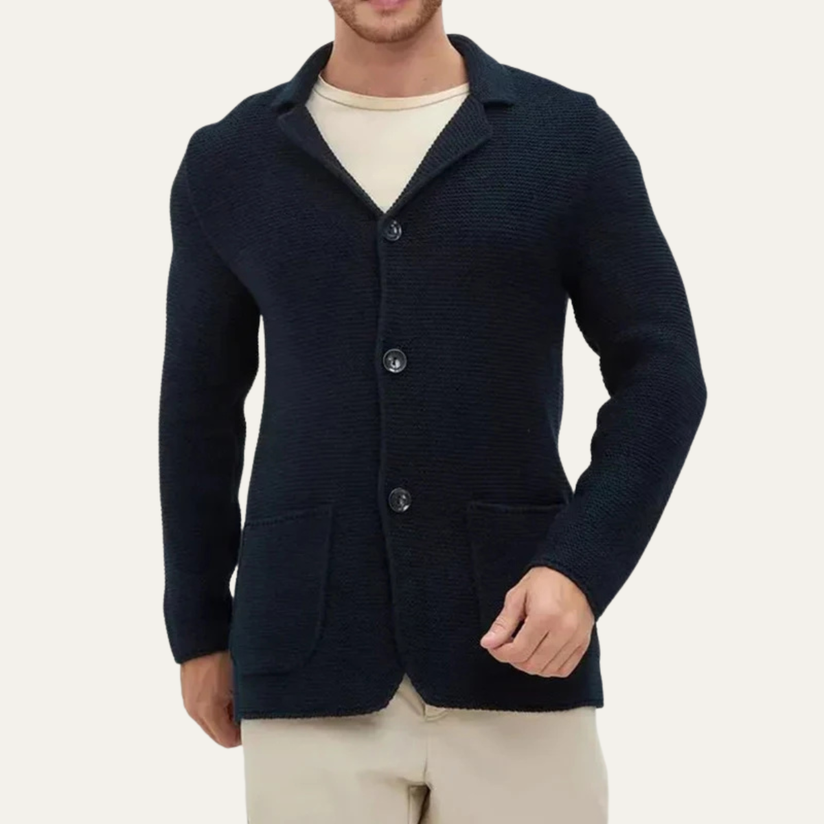 The Burano Men’s Knitted Button Down Blazer Cardigan