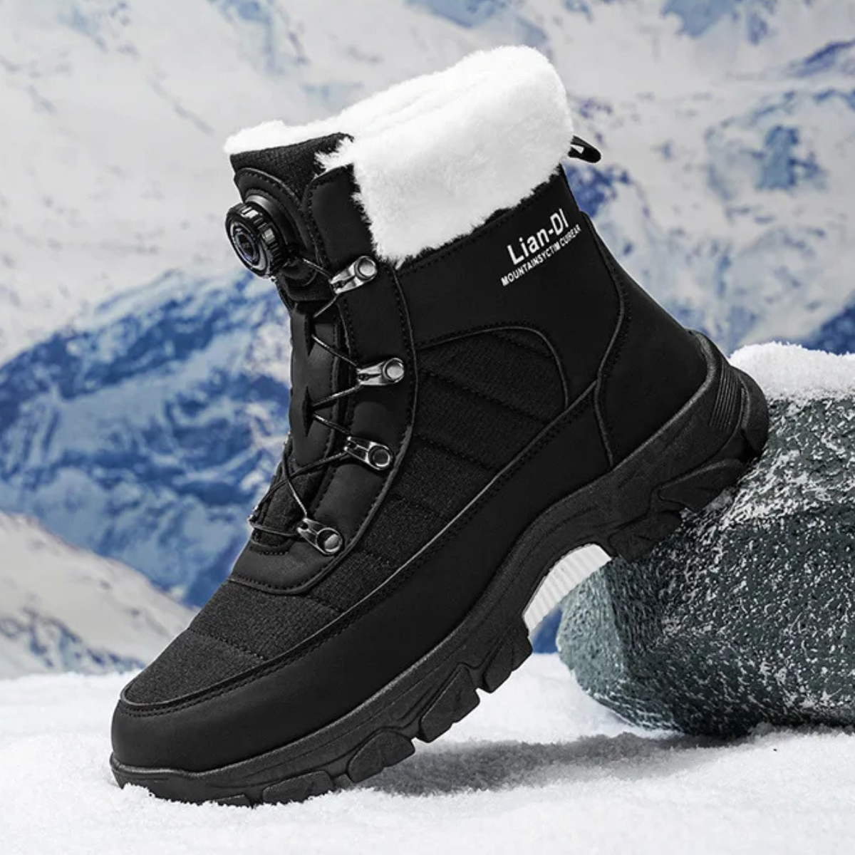 The Tarquinia Men’s Winter Warm Fur Lined High Top Anti Slip Snow Boots