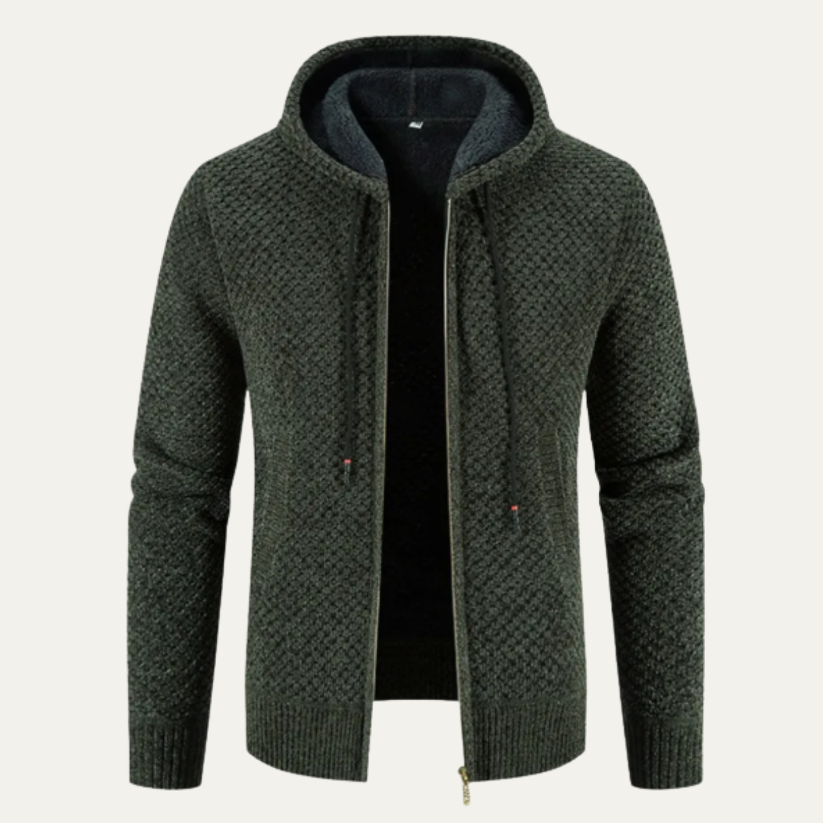 The Harrington Men’s Knitted Fleece Lined Zip Up Winter Hoodie Jacket