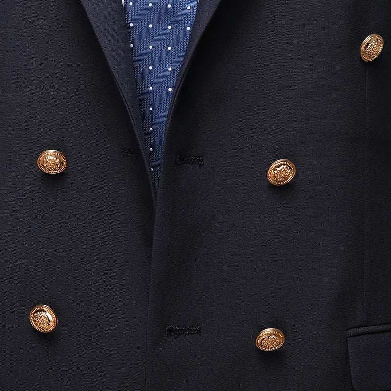 Men's Double-Breasted Suit – Stylish Two-Piece Ensemble for Weddings & Formal Events