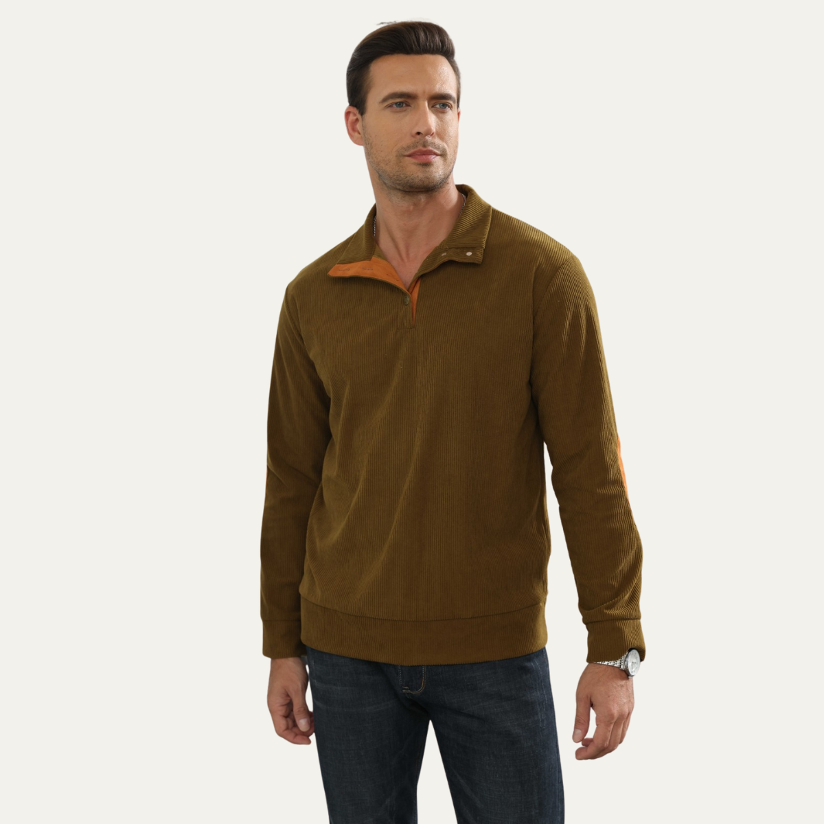 The Ashwater Men's Trendy Stand Collar Ribbed Knit Half Zip Sweater