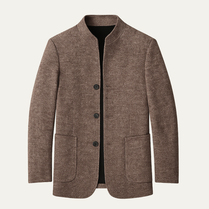 The Alghero Men’s Warm Fleece Stand Collar Business Blazer