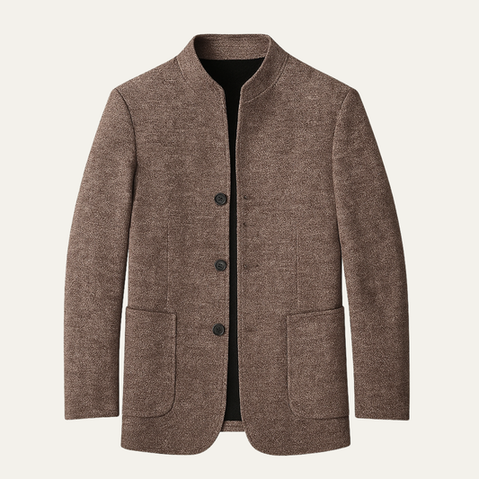 The Alghero Men’s Warm Fleece Stand Collar Business Blazer