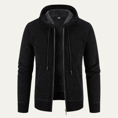 The Harrington Men’s Knitted Fleece Lined Zip Up Winter Hoodie Jacket