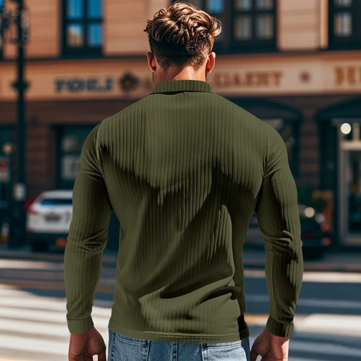 The Sorrento Men’s Ribbed Knitted Polo Shirt