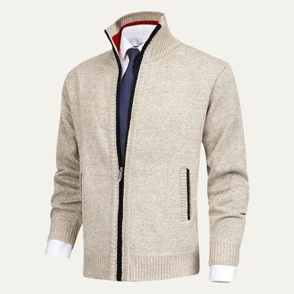 The Manarola Men's Winter Thick Knitted Fleece Full Zip Cardigan