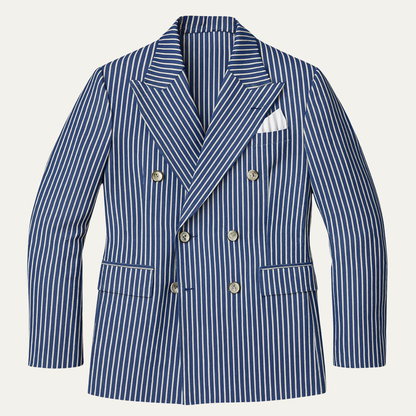 The Pantelleria Men’s Striped Double Breasted Blazer Suit