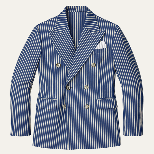 The Pantelleria Men’s Striped Double Breasted Blazer Suit