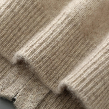 The Maplecrest Men's Merino  Mock Neck Cashmere Zip Up Cardigan