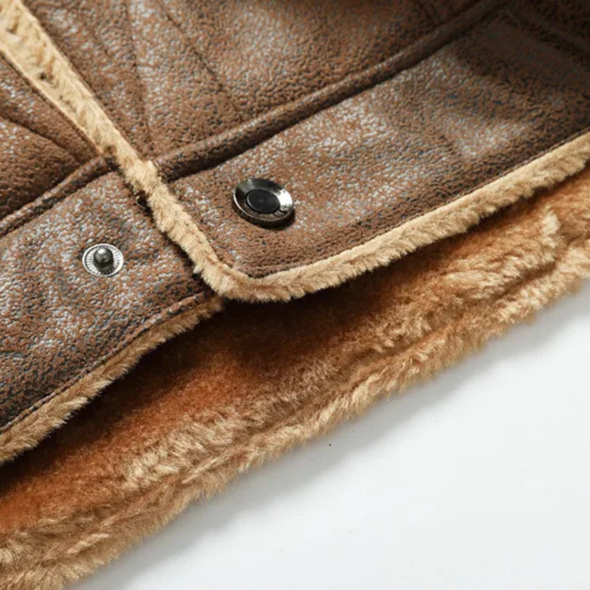 The Amelia Men’s Warm Casual Leather Sherpa Jacket