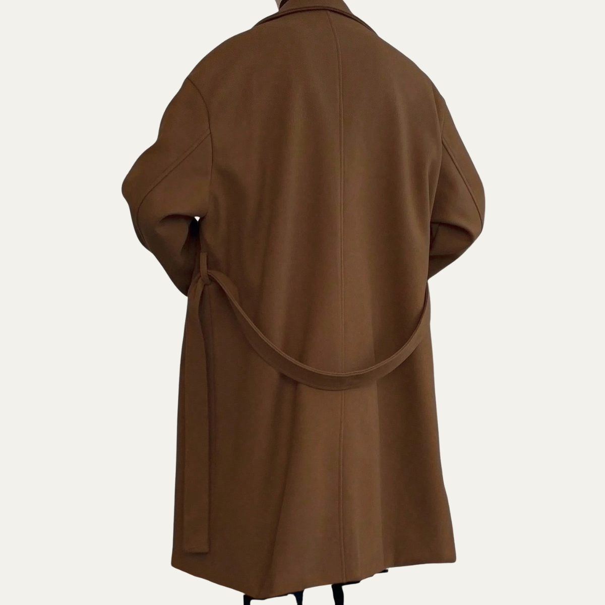 The Woolwich Men’s Smart Camel Wrap Wool Coat with Belt