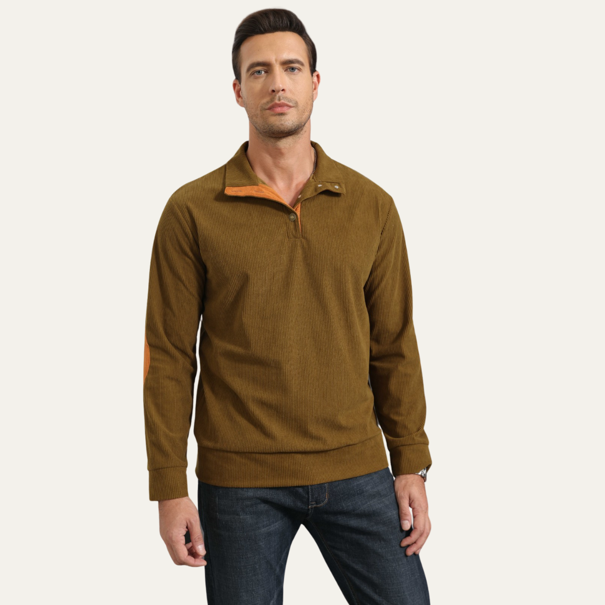 The Ashwater Men's Trendy Stand Collar Ribbed Knit Half Zip Sweater