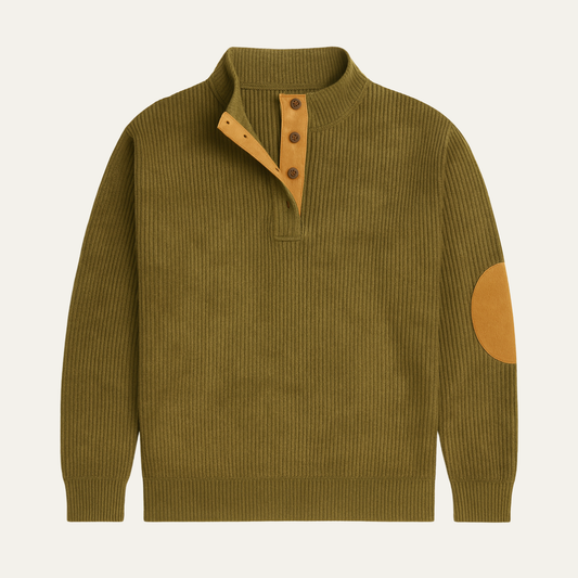 The Ashwater Men's Trendy Stand Collar Ribbed Knit Half Zip Sweater