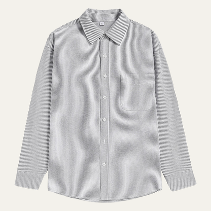 The Tenerife Men's Striped Shirt with Classic Collar and Pocket