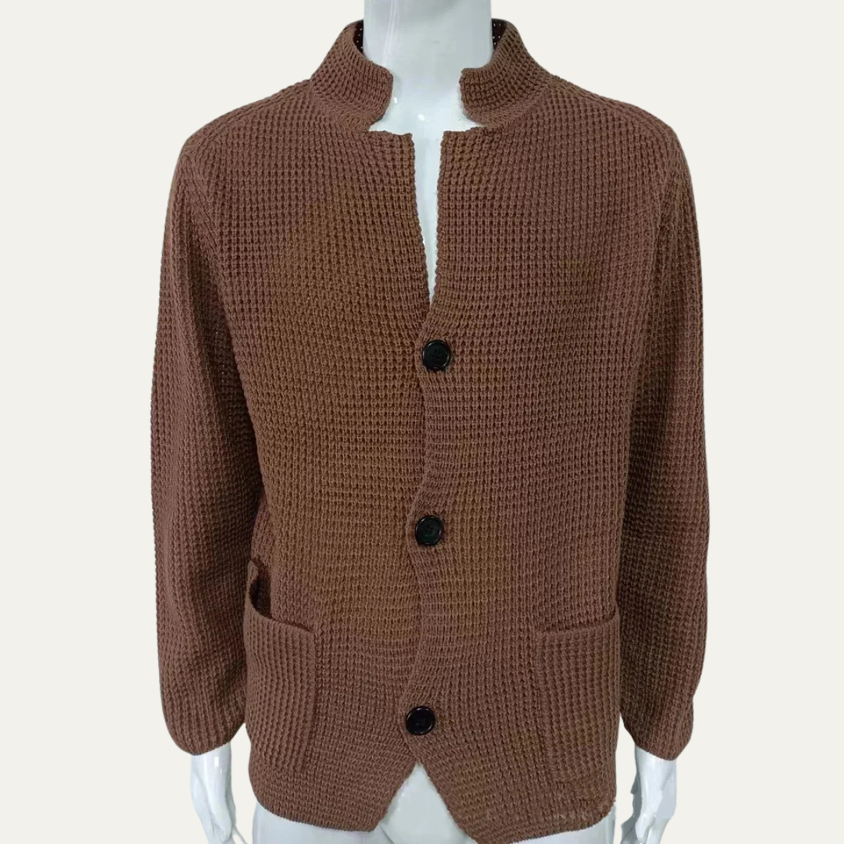 The Whitfield Men's Trendy Stand Collar Knitted Button Cardigan