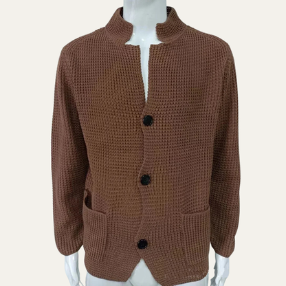 The Whitfield Men's Trendy Stand Collar Knitted Button Cardigan
