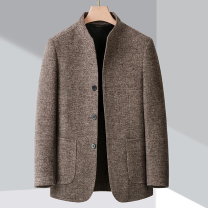 The Alghero Men’s Warm Fleece Stand Collar Business Blazer