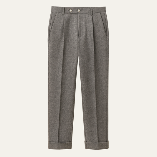 The Lakeshore Men’s High Waisted Wool Slim Fit Tailored Dress Pants