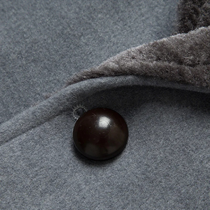 The Pinebrook Men’s Winter Slim Fit Long Jacket with Fur Lapel