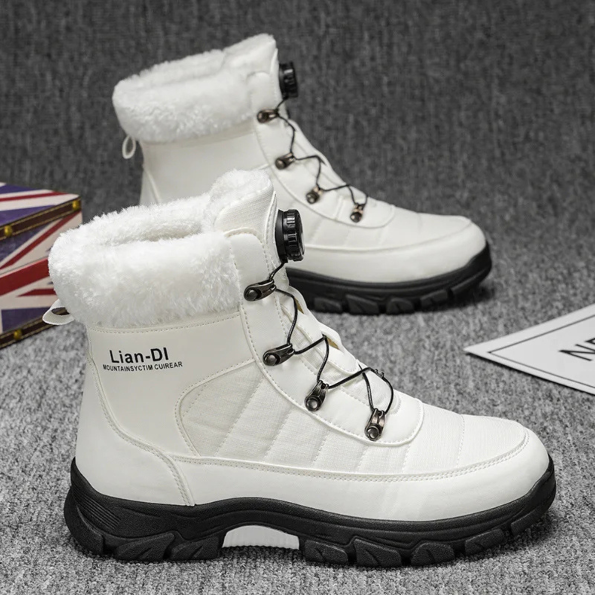 The Tarquinia Men’s Winter Warm Fur Lined High Top Anti Slip Snow Boots