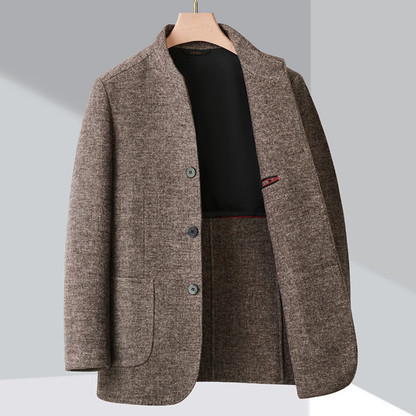The Alghero Men’s Warm Fleece Stand Collar Business Blazer