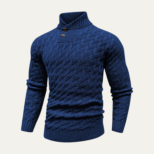 The Porto Cervo Men’s Textured Winter Wool Knitted Sweater