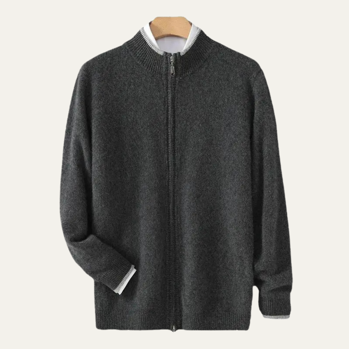 The Antibes Men’s Soft Warm Winter Cashmere Knit Zip Up Cardigan