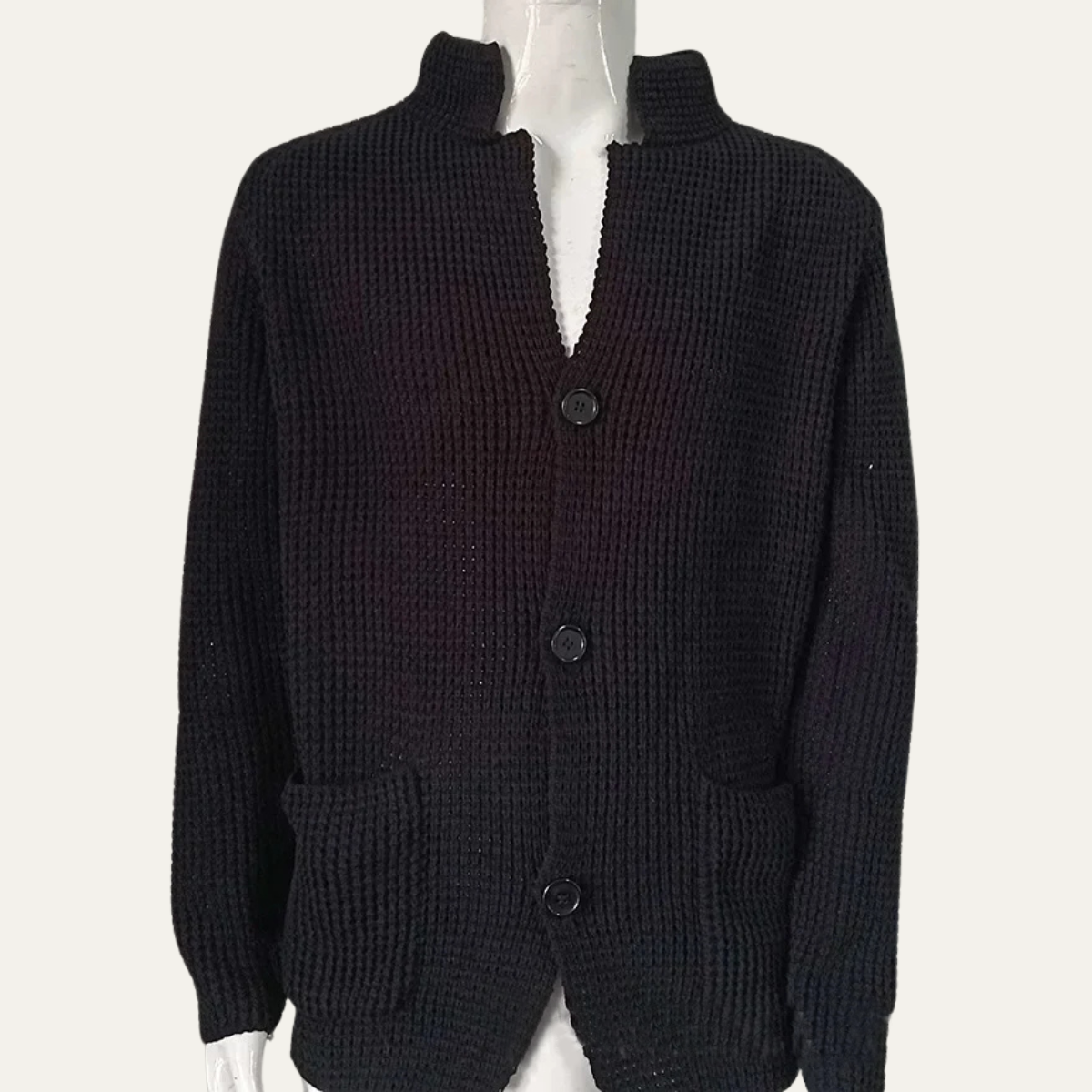 The Whitfield Men's Trendy Stand Collar Knitted Button Cardigan
