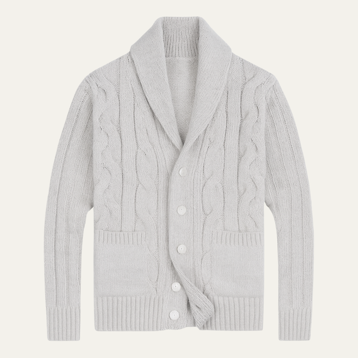 The Verona Men’s Warm Button Up Cable Knit Shawl Collar Cardigan