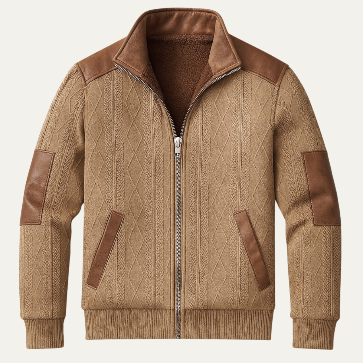 The Silverhill Ridge Men’s Knitted Fleece Lined Warm Zip Up Sweater