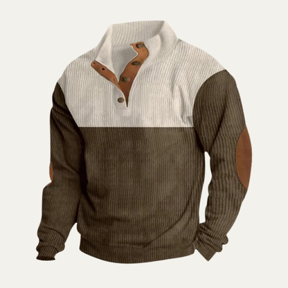 The Brookridge Men’s Two Tone Corduroy Sweater with Elbow Patches