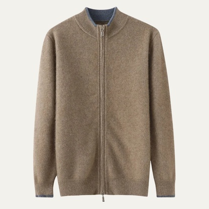 The Antibes Men’s Soft Warm Winter Cashmere Knit Zip Up Cardigan
