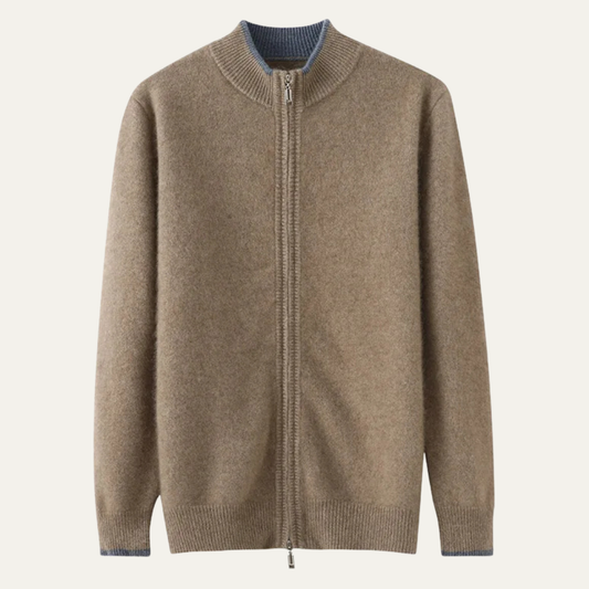 The Antibes Men’s Soft Warm Winter Cashmere Knit Zip Up Cardigan
