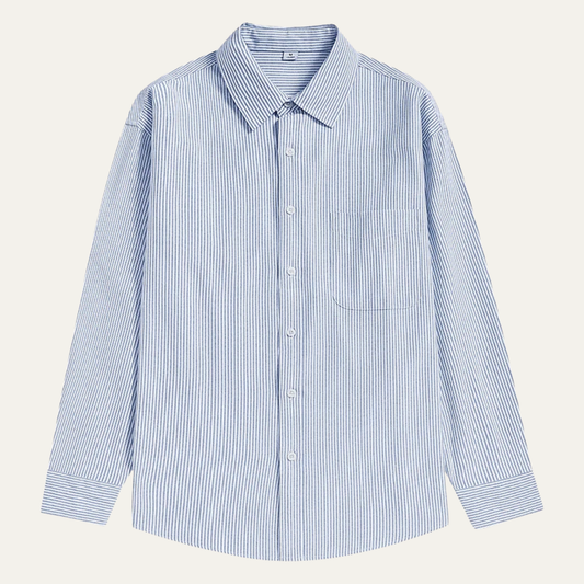 The Tenerife Men's Striped Shirt with Classic Collar and Pocket