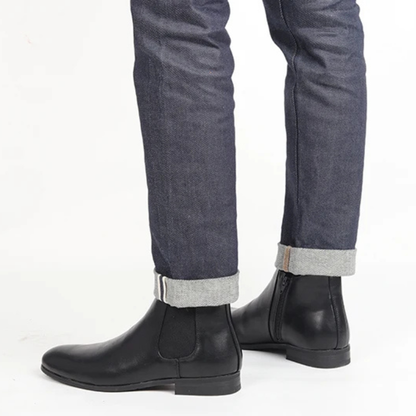 The Agrigento Men’s Chelsea Leather Ankle Boots with Elastic Side Panels