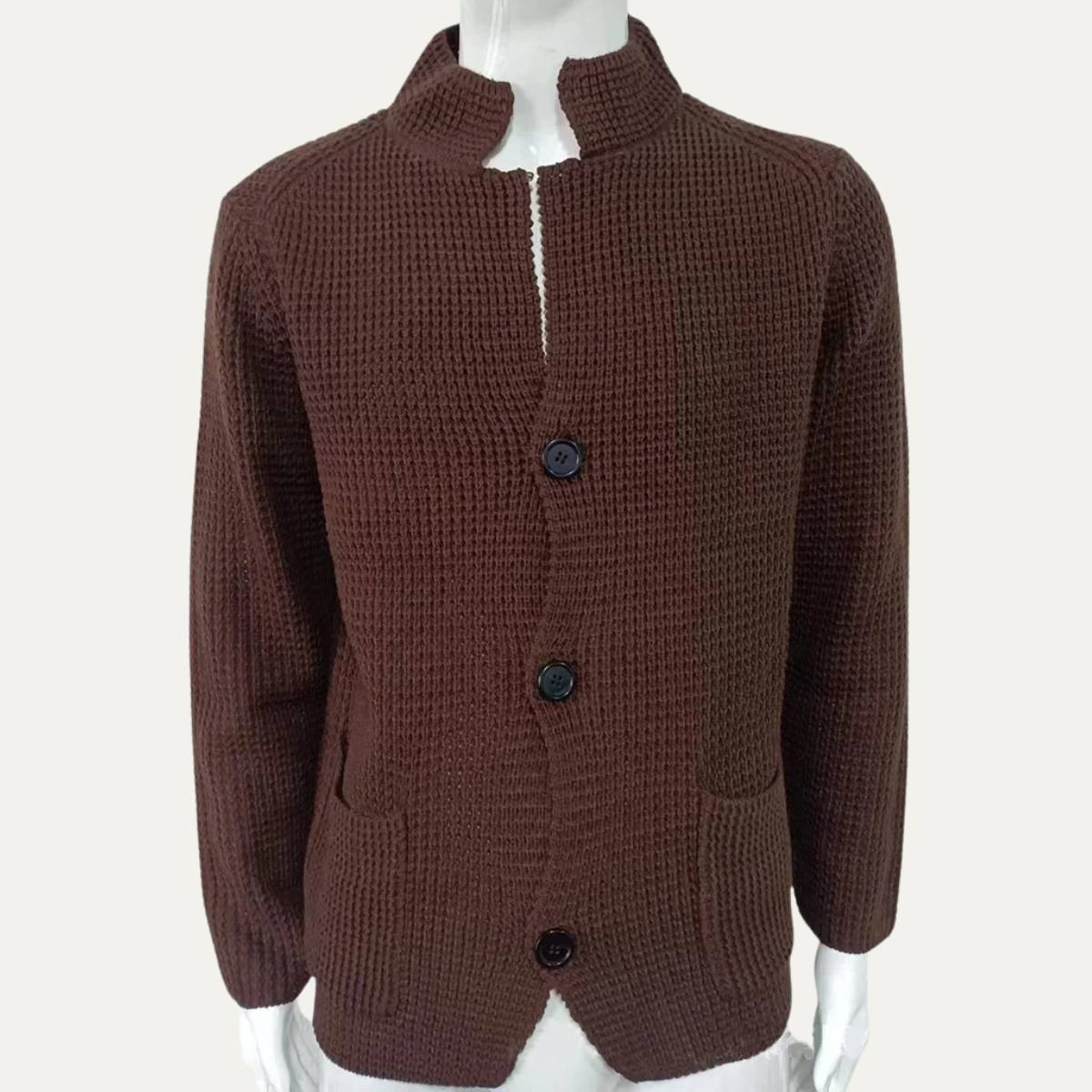 The Whitfield Men's Trendy Stand Collar Knitted Button Cardigan