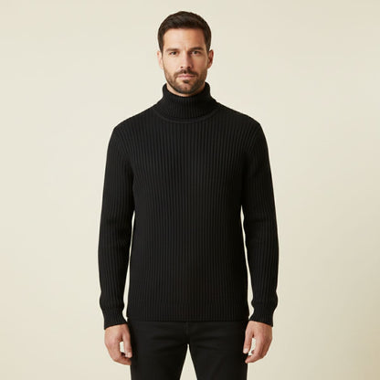 The Manchester Men's Wool Ribbed Turtleneck Knit Sweater