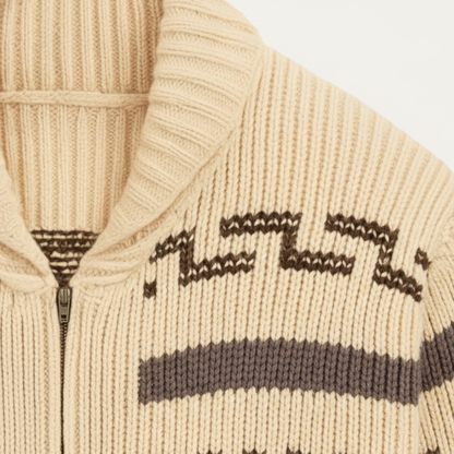 The Corvara Men’s Winter Shawl Collar Cardigan with Aztec Pattern